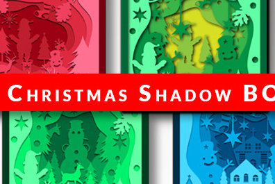 Σετ των 2 Intra απο ξύλο plywood 3mm-4mm πάχος 3D Χριστουγεννιάτικου Shadow BOX Cut  Δίασταση 25x25 cm INTRAFABR-80289295