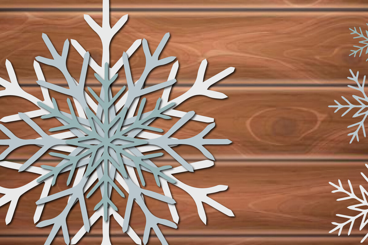 Σετ των 2 Intra απο ξύλο plywood 3mm-4mm πάχος 3D Χριστουγεννιάτικη νιφάδα χιονιού Δίασταση 15x15 cm INTRAFABR-17405898