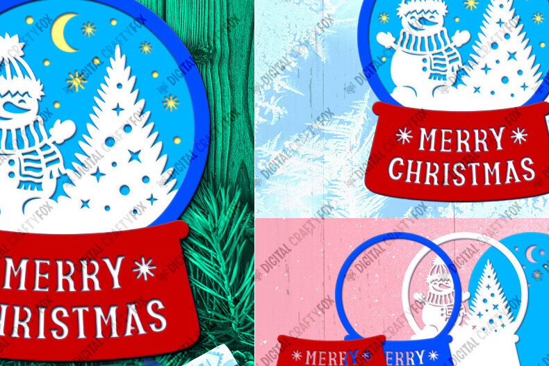 Σετ των 3 Intra απο ξύλο plywood 3mm-4mm πάχος Τρισδιάστατη χριστουγεννιάτικη σφαίρα χιονάνθρωπος Δίασταση 15x15 cm INTRAFABR-82276226