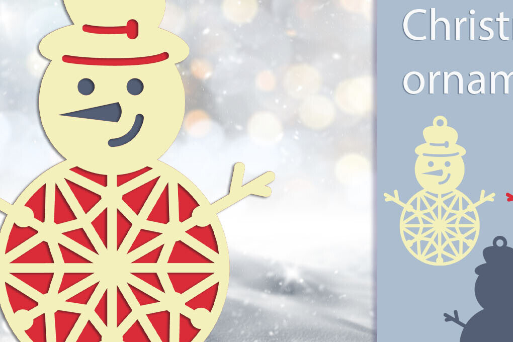 Σετ των 2 Intra απο ξύλο plywood 3mm-4mm πάχος 3D Χριστουγεννιάτικο Χιονάνθρωπος Layered Δίασταση 15x15 cm INTRAFABR-109817611