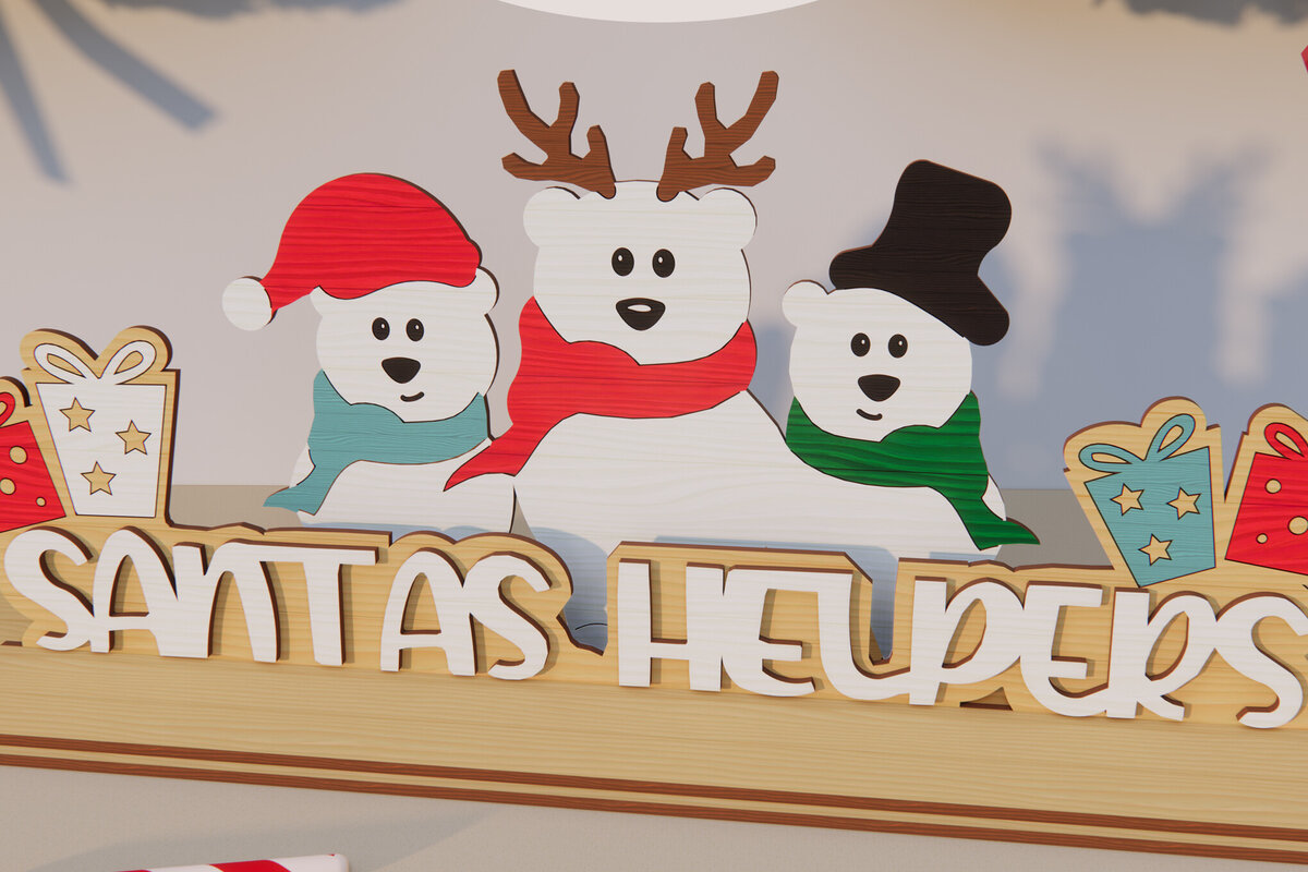 Σετ των 2 Intra απο ξύλο plywood 3mm-4mm πάχος Τρισδιάστατη χριστουγεννιάτικη βάση κοπής με λέιζερ. Χριστουγεννιάτικη διακόσμηση Δίασταση 15x15 cm INTRAFABR-79847173