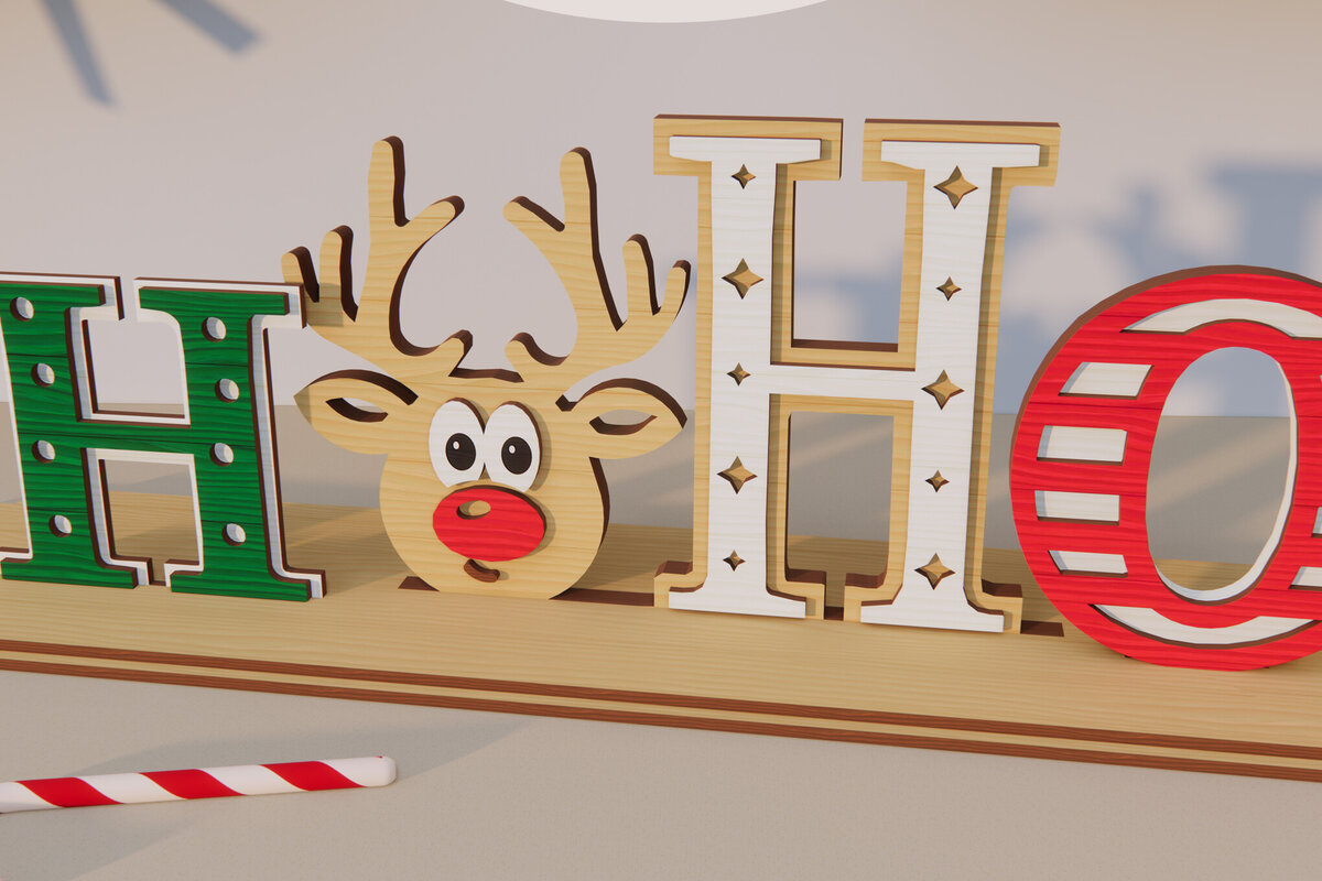 Σετ των 2 Intra απο ξύλο plywood 3mm-4mm πάχος Τρισδιάστατη χριστουγεννιάτικη βάση κοπής με λέιζερ. Χριστουγεννιάτικη διακόσμηση Δίασταση 15x15 cm INTRAFABR-79847154