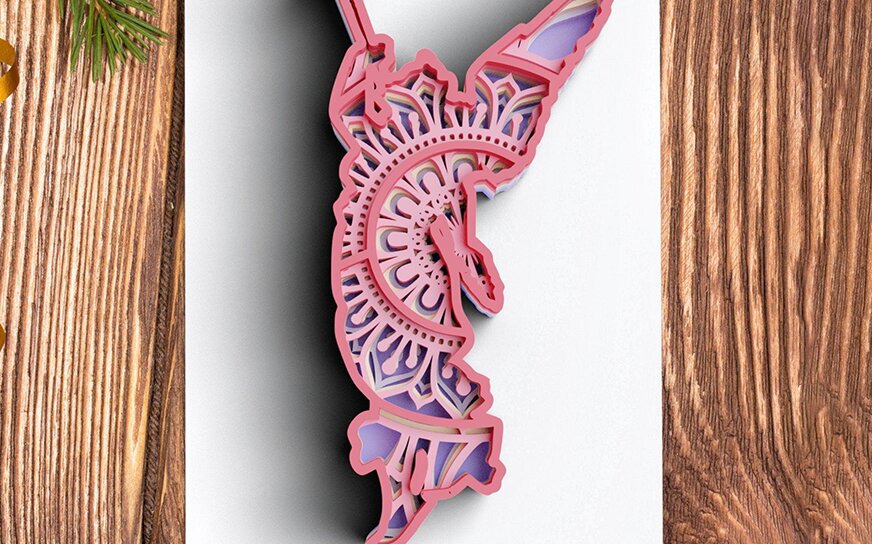 Intra απο ξύλο plywood 3mm-4mm πάχος 3D Christmas 4 Layer Angel Δίασταση 30x30 cm INTRAFABR-77143762