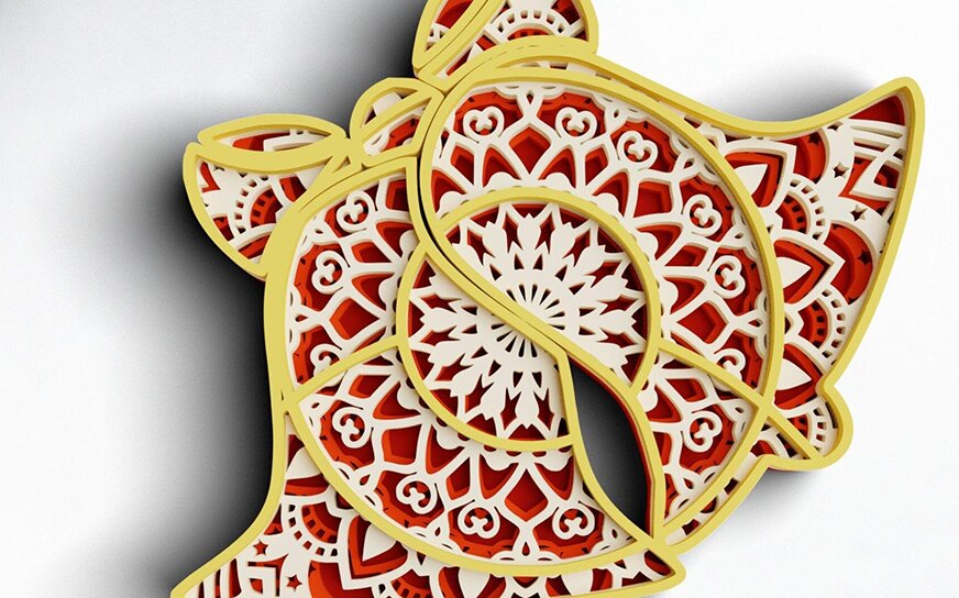 Intra απο ξύλο plywood 3mm-4mm πάχος 3D Christmas 4 Layer Bell Δίασταση 30x30 cm INTRAFABR-77143736