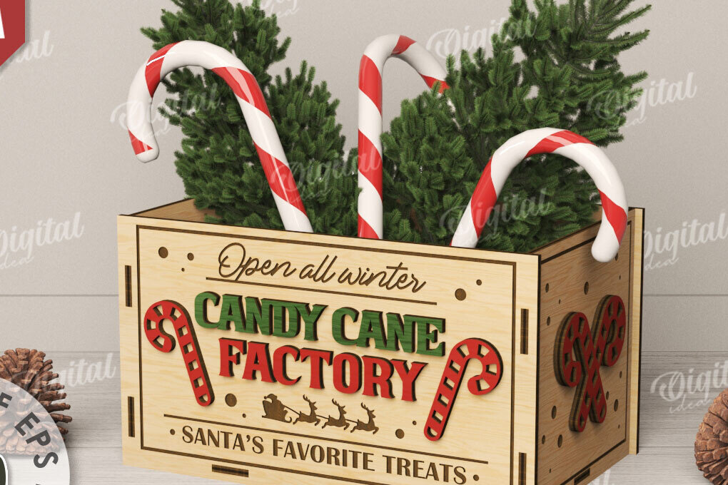 Σετ των 3 Intra απο ξύλο plywood 3mm-4mm πάχος Τρισδιάστατο κουτί χριστουγεννιάτικων λιχουδιών με Δίασταση 15x15 cm INTRAFABR-111221330