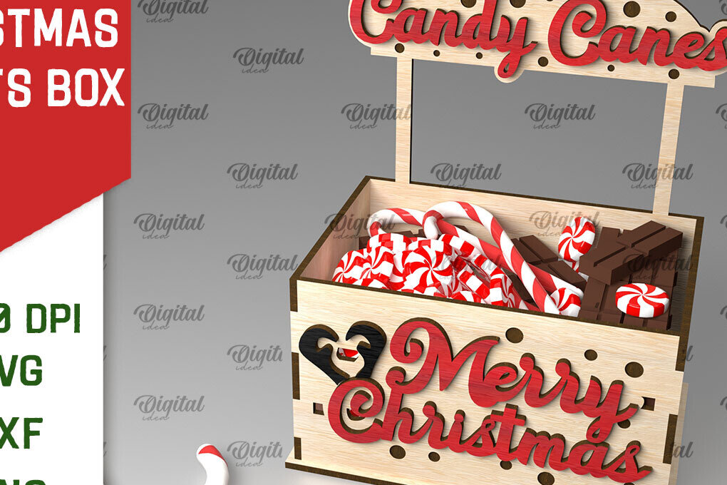 Σετ των 2 Intra απο ξύλο plywood 3mm-4mm πάχος Τρισδιάστατο κουτί χριστουγεννιάτικων λιχουδιών με Δίασταση 15x15 cm INTRAFABR-107015197