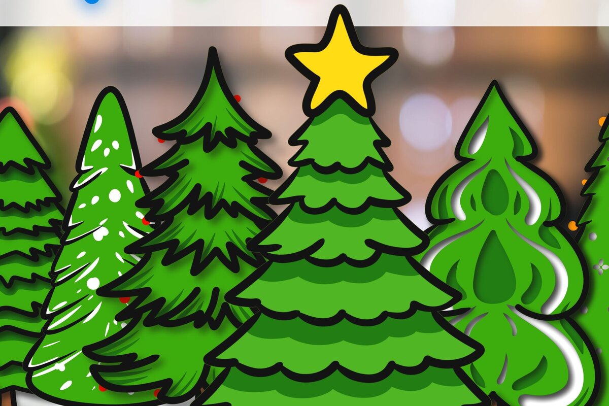 Σετ των 2 Intra απο ξύλο plywood 3mm-4mm πάχος 3D δέσμη χριστουγεννιάτικων δέντρων Δίασταση 15x15 cm INTRAFABR-82929267