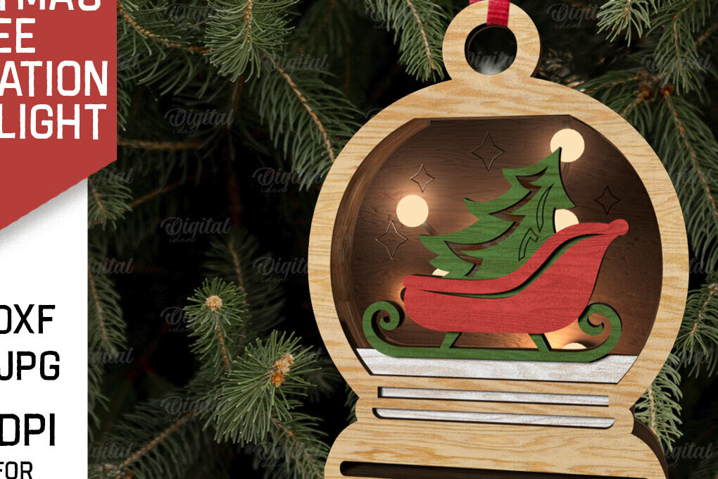 Σετ των 2 Intra απο ξύλο plywood 3mm-4mm πάχος Τρισδιάστατη διακόσμηση Χριστουγεννιάτικου Δέντρου Δίασταση 15x15 cm INTRAFABR-107623280