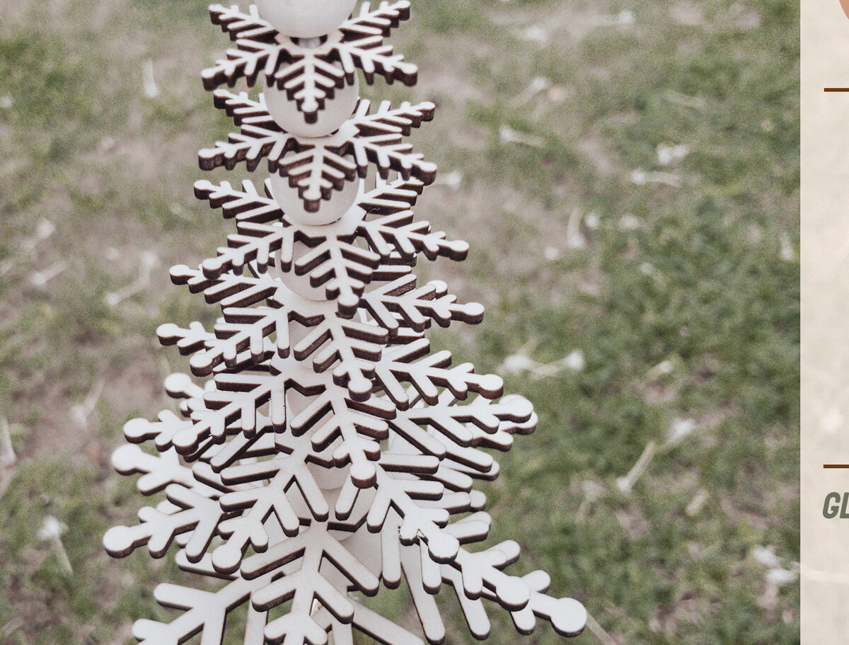 Σετ των 2 Intra απο ξύλο plywood 3mm-4mm πάχος 3D στολίδια χριστουγεννιάτικων δέντρων Δίασταση 12x20 cm INTRAFABR-49279017