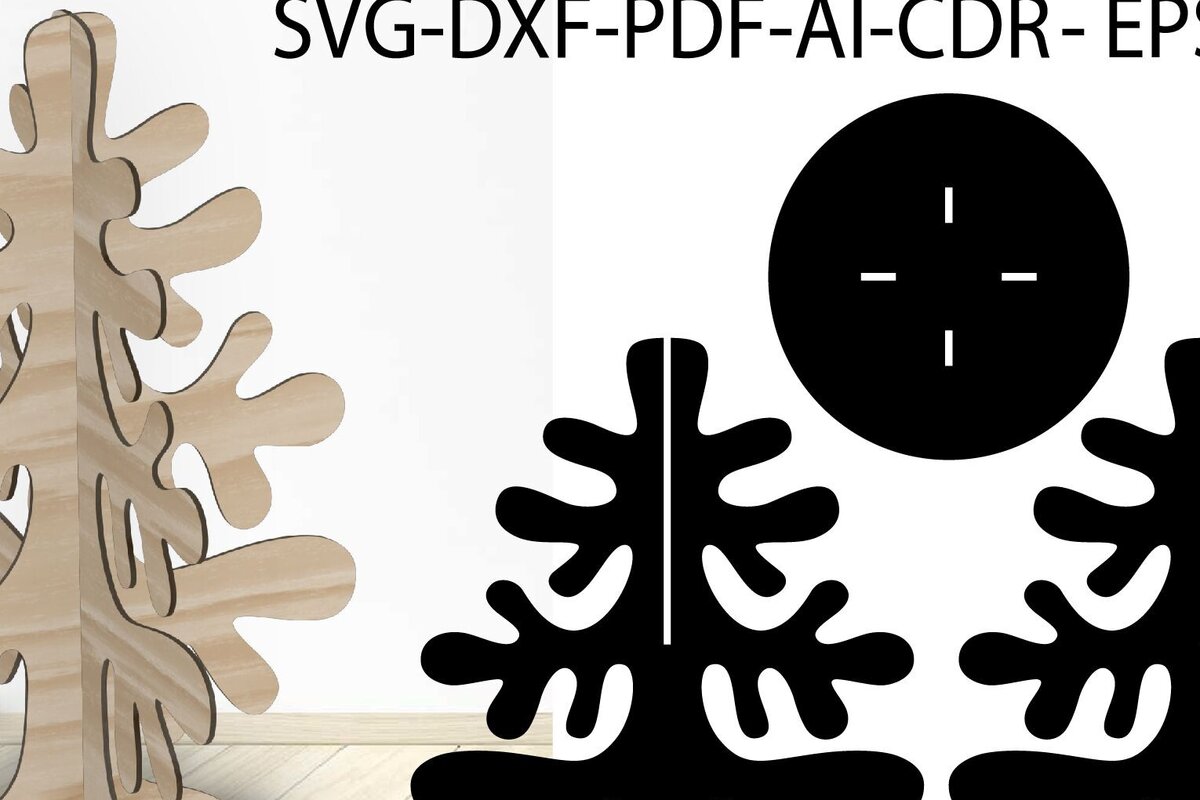 Intra απο ξύλο plywood 3mm-4mm πάχος Πρότυπο τρισδιάστατου χριστουγεννιάτικου δέντρου Δίασταση 15x15 cm INTRAFABR-103115525