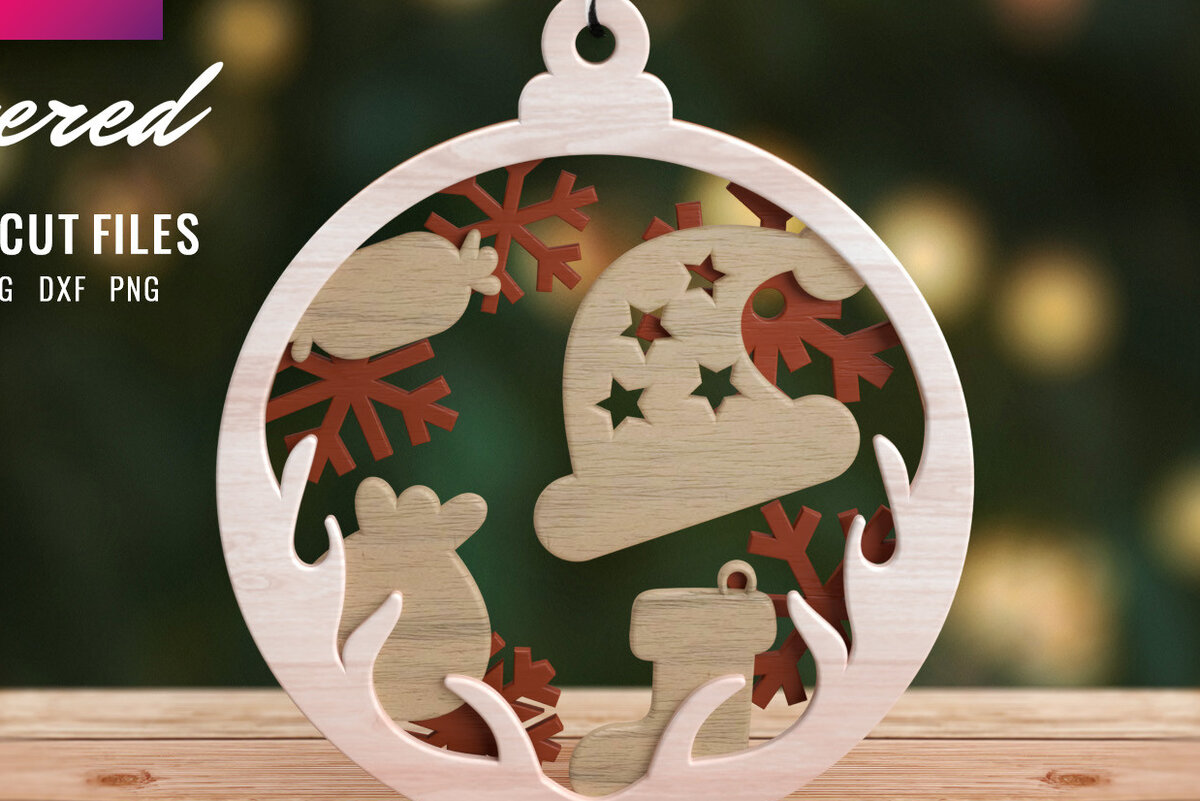 Σετ των 3 Intra απο ξύλο plywood 3mm-4mm πάχος Τρισδιάστατο χριστουγεννιάτικο δέντρο με στρώσεις Δίασταση 8x8 cm INTRAFABR-57268636