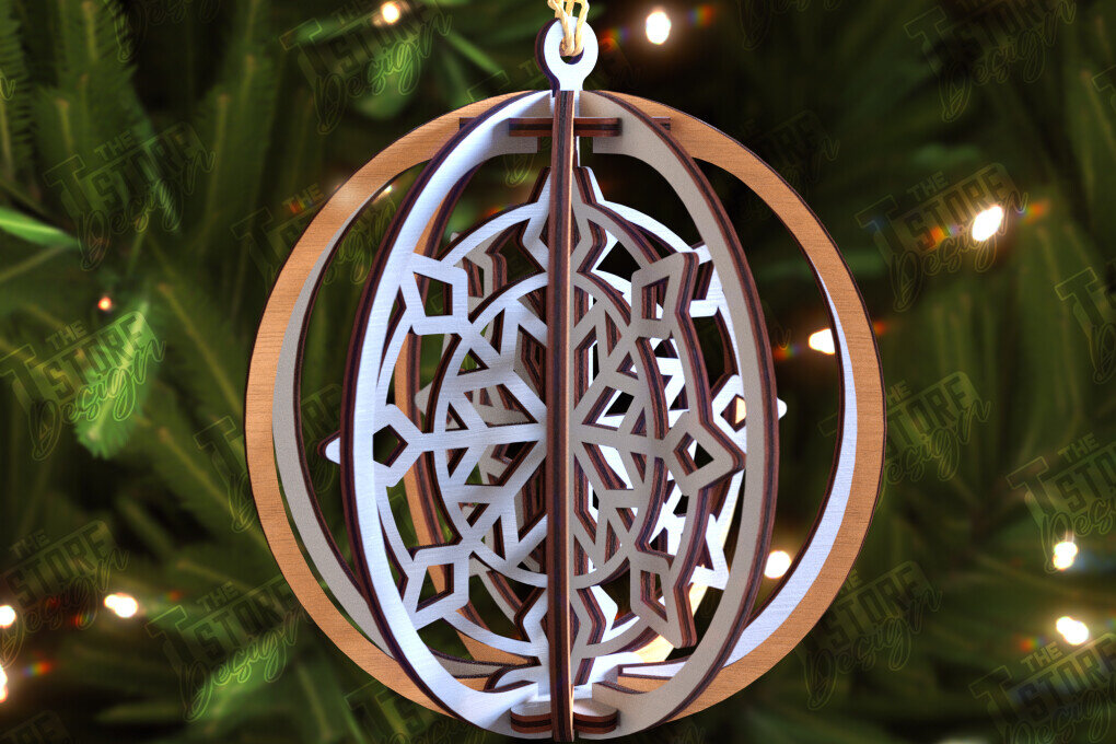 Σετ των 2 Intra απο ξύλο plywood 3mm-4mm πάχος 3D Παιχνίδι Χριστουγεννιάτικου Δέντρου | Διακόσμηση διακοπών Δίασταση 15x15 cm INTRAFABR-106124658