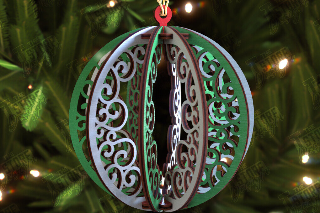 Σετ των 3 Intra απο ξύλο plywood 3mm-4mm πάχος 3D Παιχνίδι Χριστουγεννιάτικου Δέντρου | Διακόσμηση διακοπών Δίασταση 15x15 cm INTRAFABR-106124636