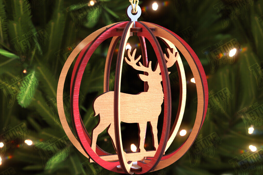 Σετ των 2 Intra απο ξύλο plywood 3mm-4mm πάχος 3D Παιχνίδι Χριστουγεννιάτικου Δέντρου | Διακόσμηση διακοπών Δίασταση 15x15 cm INTRAFABR-106124654