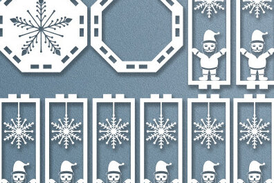 Σετ των 2 Intra απο ξύλο plywood 3mm-4mm πάχος 3D Χριστουγεννιάτικο ξύλινο φανάρι με λέιζερ Δίασταση 15x15 cm INTRAFABR-50097586