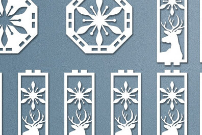 Σετ των 2 Intra απο ξύλο plywood 3mm-4mm πάχος 3D Χριστουγεννιάτικο ξύλινο φανάρι με λέιζερ Δίασταση 15x15 cm INTRAFABR-50267881