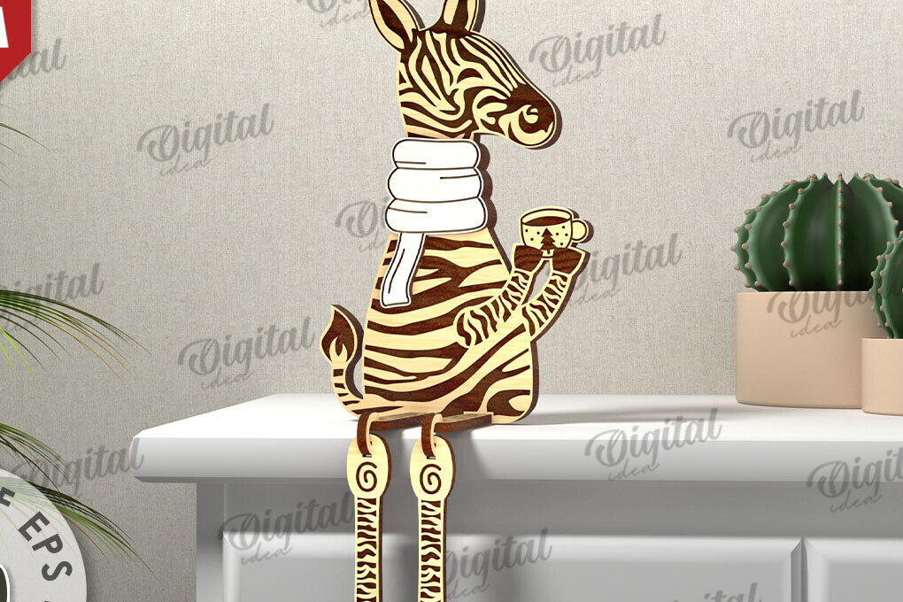 Σετ των 2 Intra απο ξύλο plywood 3mm-4mm πάχος 3D Χριστουγεννιάτικο σχέδιο κοπής με λέιζερ Zebra Δίασταση 15x15 cm INTRAFABR-111128531