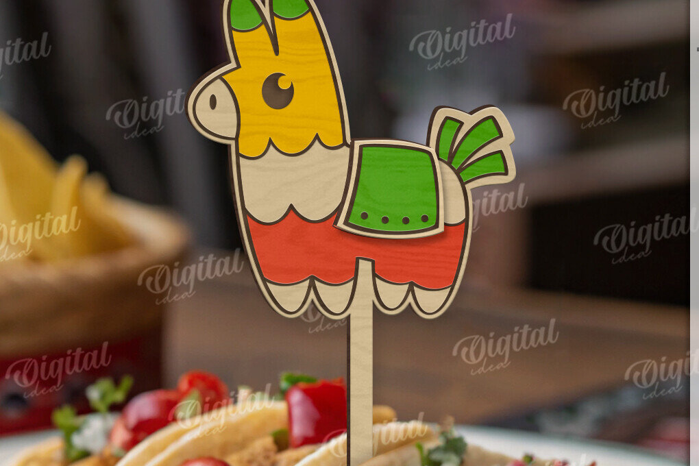 Intra απο ξύλο plywood 3mm-4mm πάχος 3D Cinco De Mayo Cake Topper Cut  Δίασταση 30x20 cm INTRAFABR-119489903