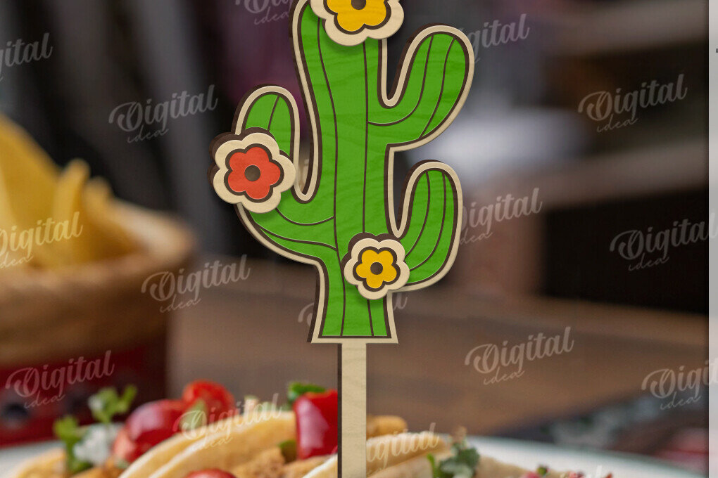 Intra απο ξύλο plywood 3mm-4mm πάχος 3D Cinco De Mayo Cake Topper Cut  Δίασταση 30x20 cm INTRAFABR-119489695