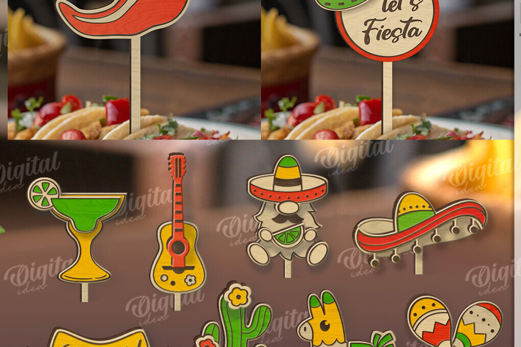 Intra απο ξύλο plywood 3mm-4mm πάχος 3D Cinco De Mayo Cake Δίασταση 30x20 cm INTRAFABR-119316222