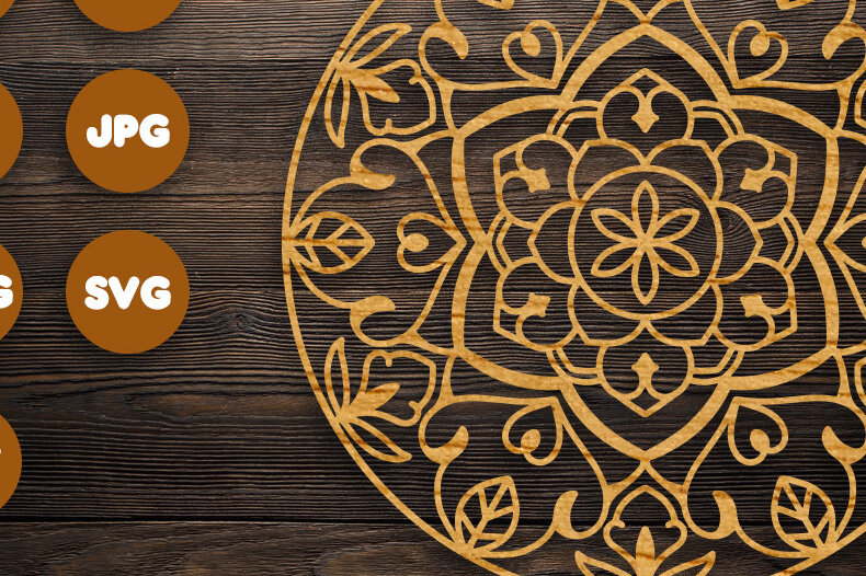 Σετ των 2 Intra απο ξύλο plywood 3mm-4mm πάχος 3D Circle Mandala για Cricut Δίασταση 30x30 cm INTRAFABR-72251735