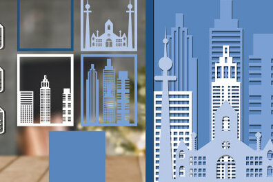 Intra απο ξύλο plywood 3mm-4mm πάχος τρισδιάστατου κιβωτίου σκιάς αστικό τοπίο Δίασταση 25x25 cm INTRAFABR-59837871