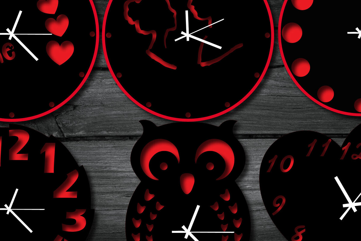 Intra απο ξύλο plywood 3mm-4mm πάχος 3D Clock πολλαπλών επιπέδων Δίασταση 15x15 cm INTRAFABR-28034862