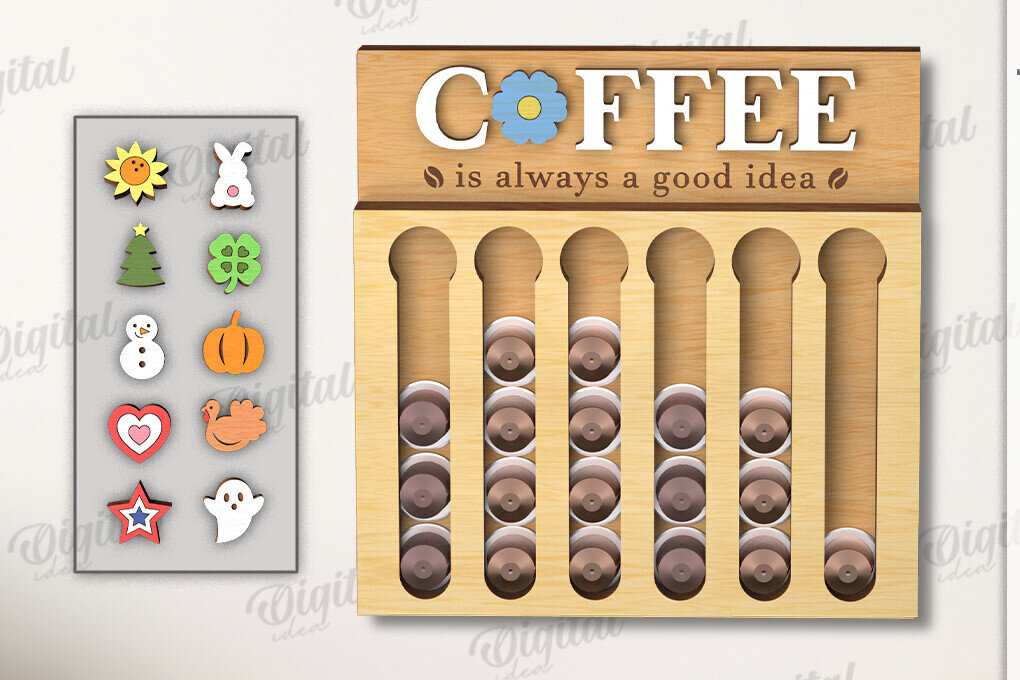 Intra απο ξύλο plywood 3mm-4mm πάχος Τρισδιάστατη θήκη για καφέ με λέιζερ Δίασταση 30x20 cm INTRAFABR-120106090