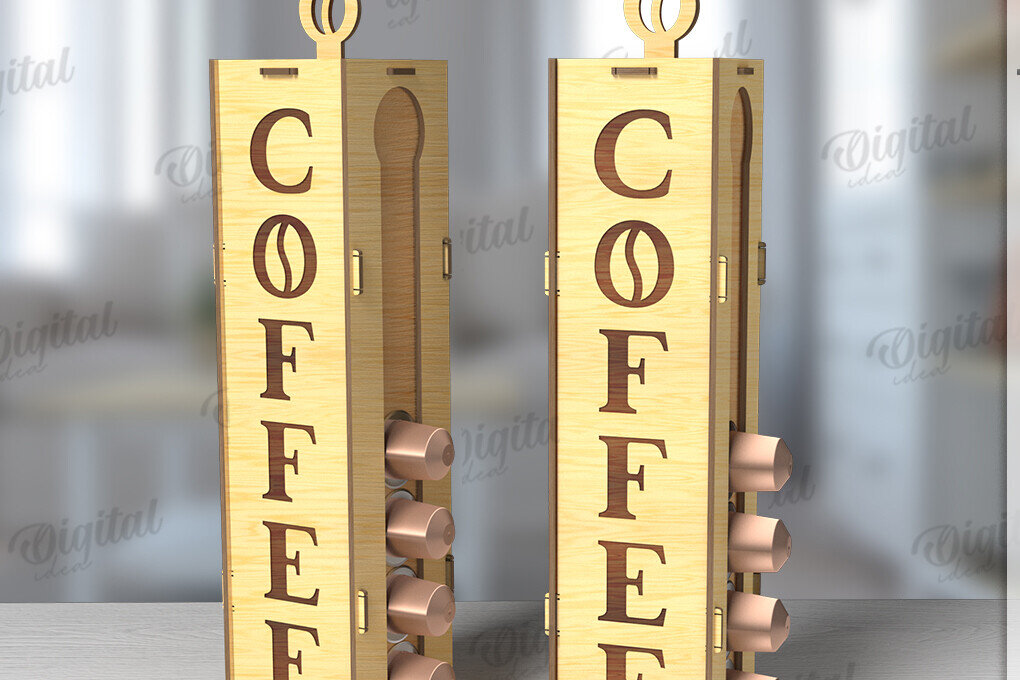 Intra απο ξύλο plywood 3mm-4mm πάχος Τρισδιάστατη θήκη για καφέ με λέιζερ Δίασταση 30x20 cm INTRAFABR-120105616