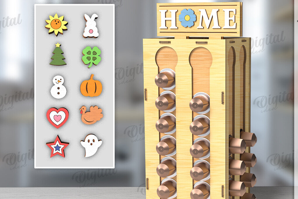 Σετ των 2 Intra απο ξύλο plywood 3mm-4mm πάχος Τρισδιάστατη θήκη για καφέ με λέιζερ Δίασταση 30x20 cm INTRAFABR-120105657