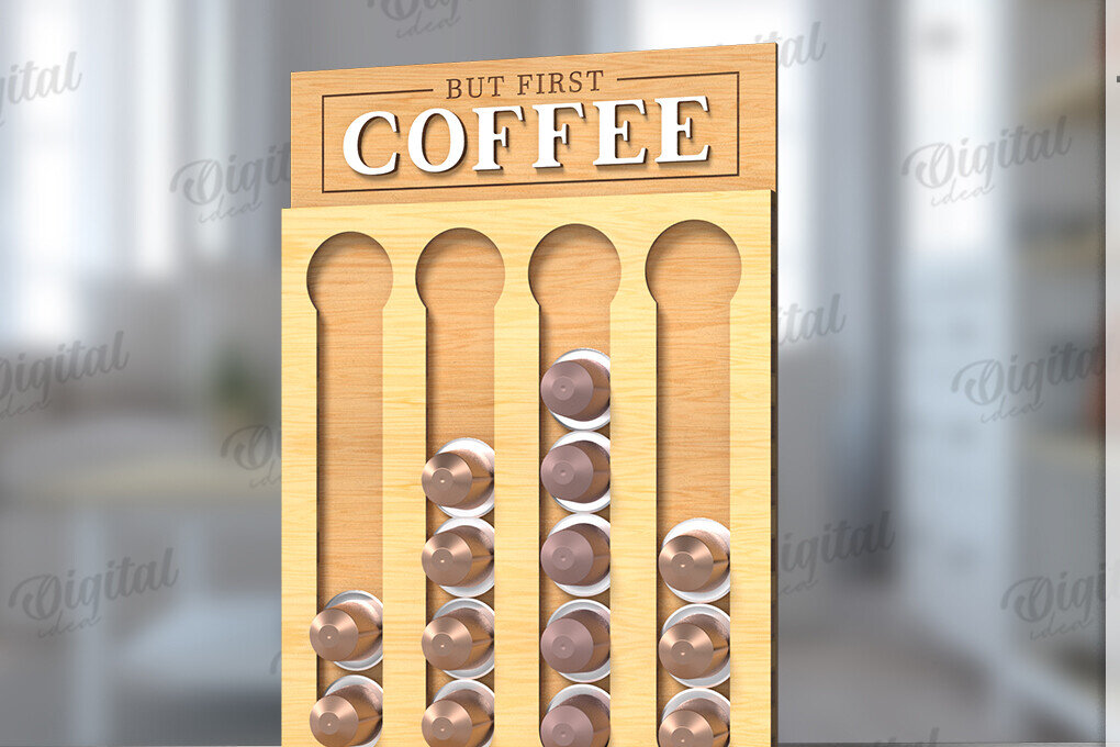 Intra απο ξύλο plywood 3mm-4mm πάχος Τρισδιάστατη θήκη για καφέ με λέιζερ Δίασταση 30x20 cm INTRAFABR-120105881