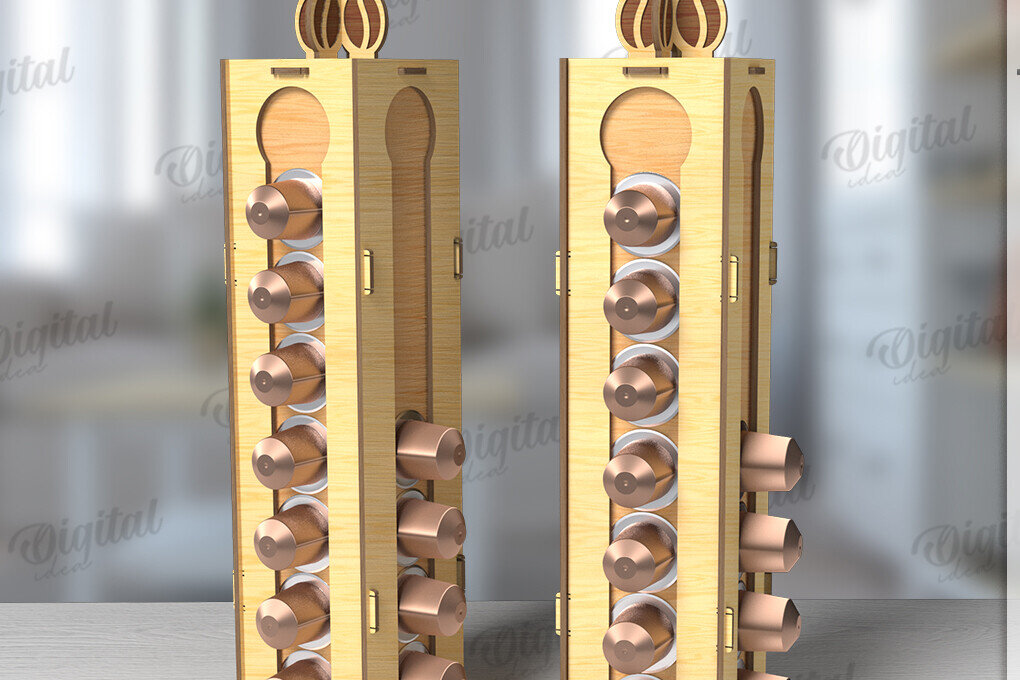 Intra απο ξύλο plywood 3mm-4mm πάχος Τρισδιάστατη θήκη για καφέ με λέιζερ Δίασταση 30x20 cm INTRAFABR-120105546