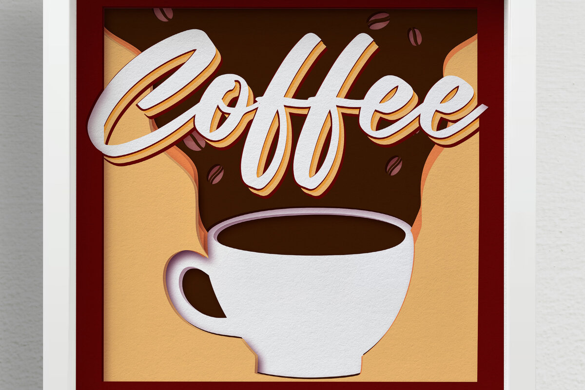 Intra απο ξύλο plywood 3mm-4mm πάχος 3D Coffee Shadow Box , 3D Mandala Δίασταση 30x30 cm INTRAFABR-75622538