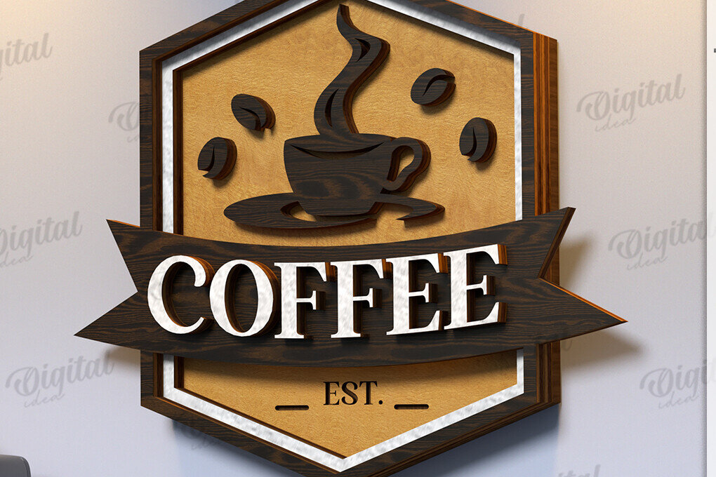 Intra απο ξύλο plywood 3mm-4mm πάχος Κόψιμο με λέιζερ τρισδιάστατη πινακίδα καφέ Δίασταση 30x20 cm INTRAFABR-121121296