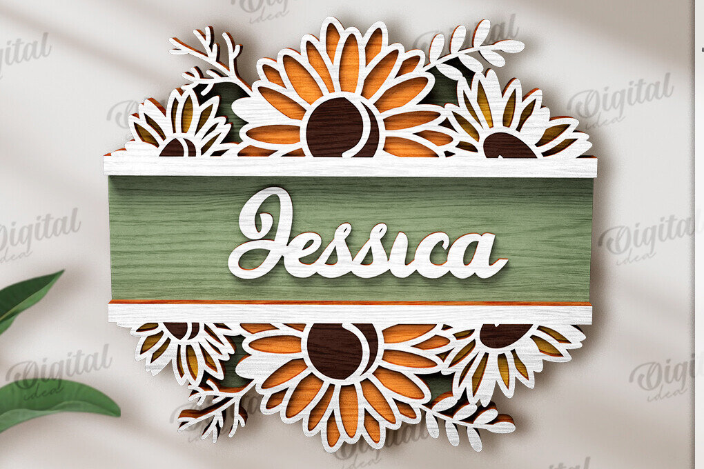 Intra απο ξύλο plywood 3mm-4mm πάχος Τρισδιάστατη φλοράλ πινακίδα πόρτας με λέιζερ Δίασταση 30x20 cm INTRAFABR-120365189