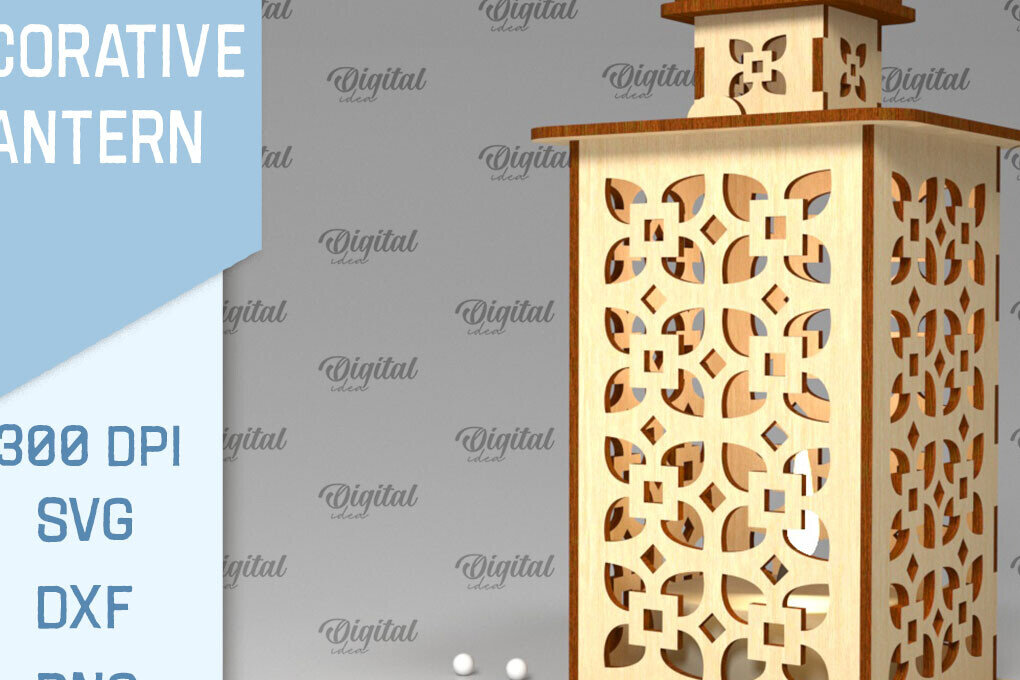 Intra απο ξύλο plywood 3mm-4mm πάχος Τρισδιάστατο Διακοσμητικό Φανάρι Cut  Δίασταση 30x20 cm INTRAFABR-93549238