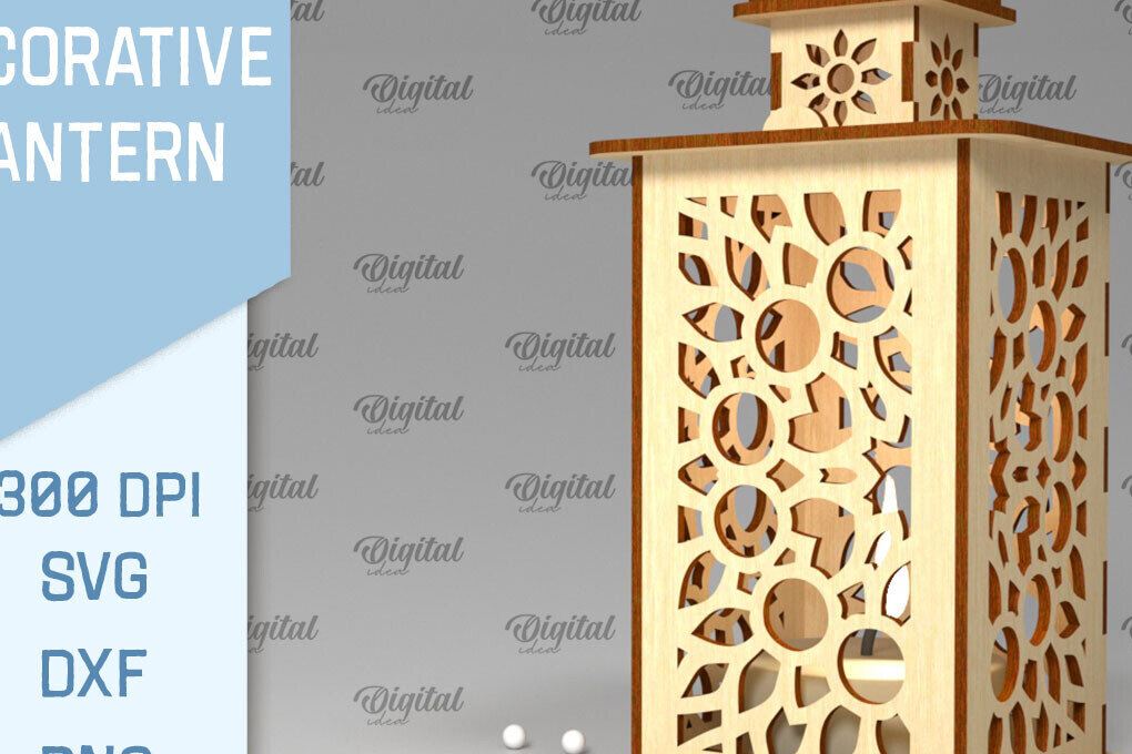 Intra απο ξύλο plywood 3mm-4mm πάχος Τρισδιάστατο Διακοσμητικό Φανάρι Cut  Δίασταση 30x20 cm INTRAFABR-93548850