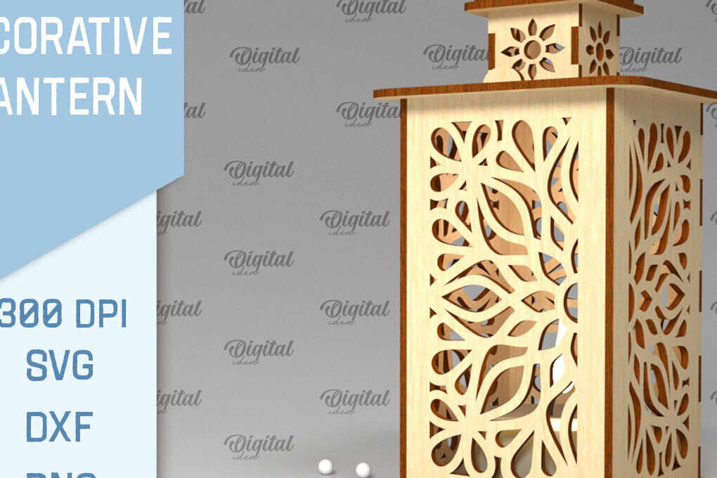 Intra απο ξύλο plywood 3mm-4mm πάχος Τρισδιάστατο Διακοσμητικό Φανάρι Cut  Δίασταση 30x20 cm INTRAFABR-93548896