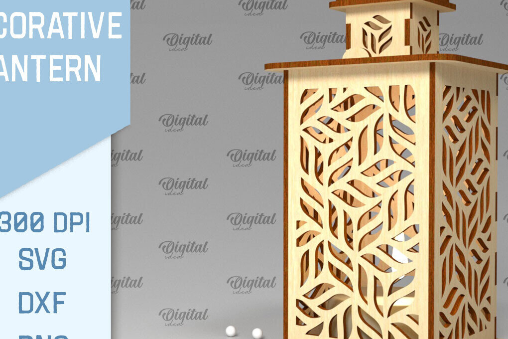 Intra απο ξύλο plywood 3mm-4mm πάχος Τρισδιάστατο Διακοσμητικό Φανάρι Cut  Δίασταση 30x20 cm INTRAFABR-93548924