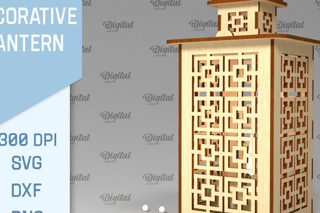Intra απο ξύλο plywood 3mm-4mm πάχος Τρισδιάστατο Διακοσμητικό Φανάρι Cut  Δίασταση 30x20 cm INTRAFABR-93549177