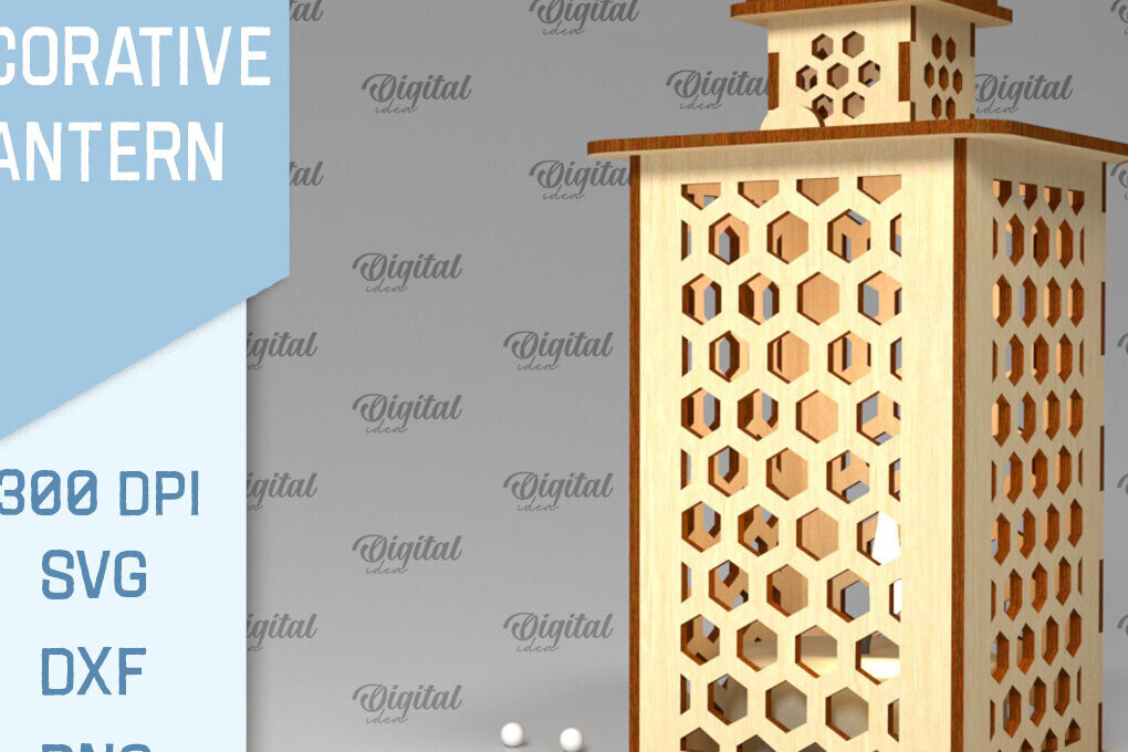 Intra απο ξύλο plywood 3mm-4mm πάχος Τρισδιάστατο Διακοσμητικό Φανάρι Cut  Δίασταση 30x20 cm INTRAFABR-93549200