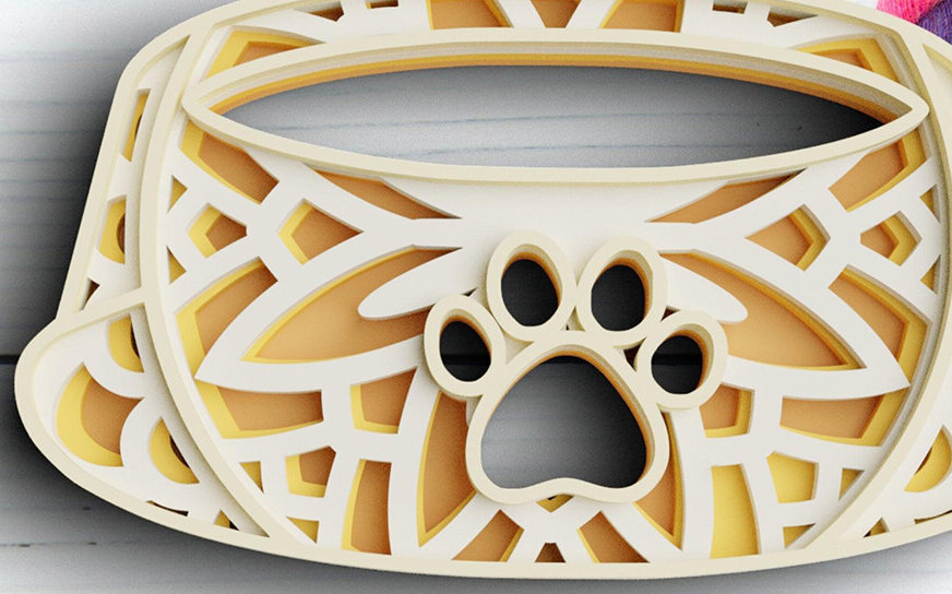 Intra απο ξύλο plywood 3mm-4mm πάχος 3D Dog Lover 4 Layers Δίασταση 30x30 cm INTRAFABR-77074438