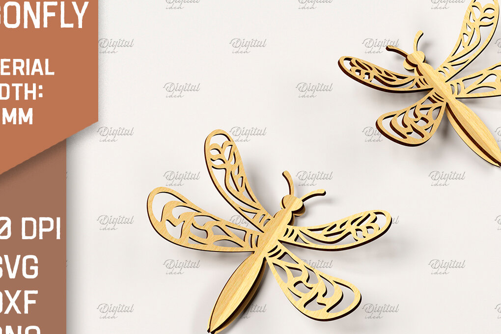 Intra απο ξύλο plywood 3mm-4mm πάχος Τρισδιάστατη Dragonfly. Dragonfly Δίασταση 30x20 cm INTRAFABR-86665221