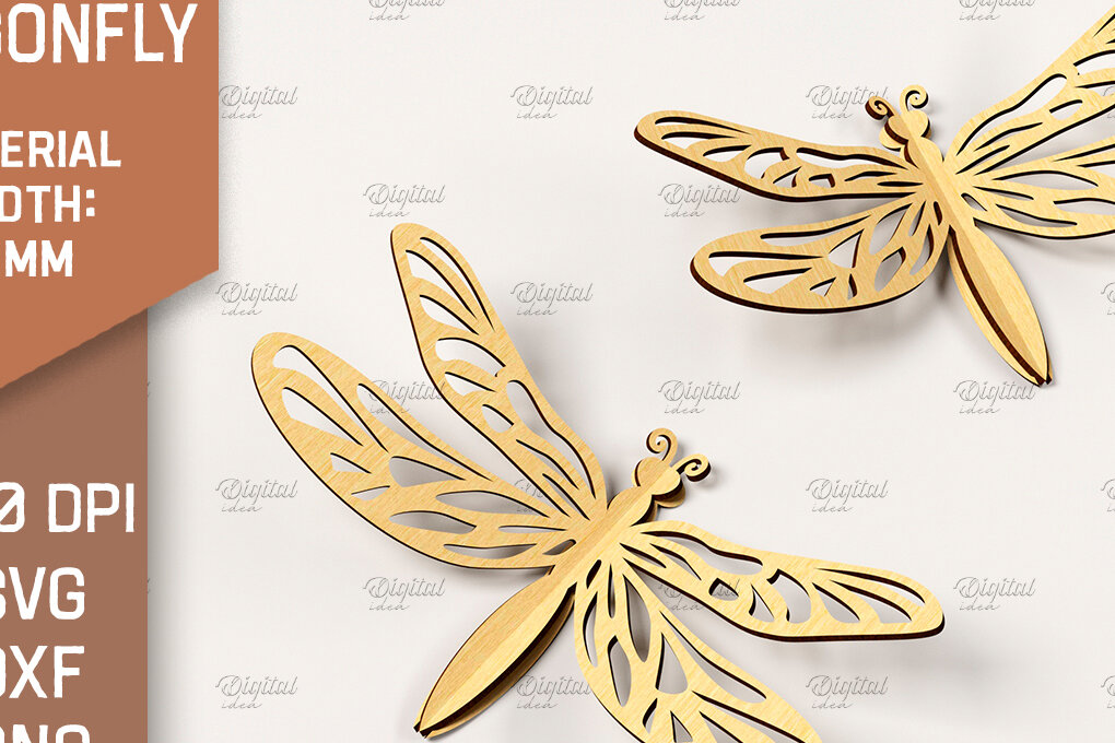 Intra απο ξύλο plywood 3mm-4mm πάχος Τρισδιάστατη Dragonfly. Dragonfly Δίασταση 30x20 cm INTRAFABR-86665239