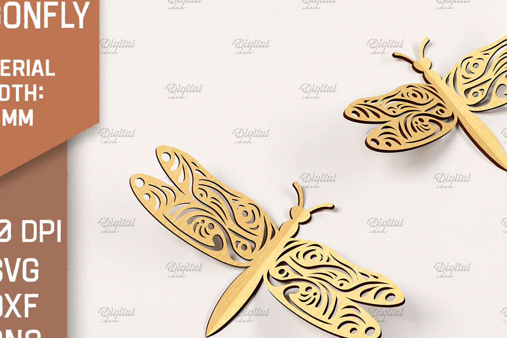 Intra απο ξύλο plywood 3mm-4mm πάχος Τρισδιάστατη Dragonfly. Dragonfly Δίασταση 30x20 cm INTRAFABR-86665275