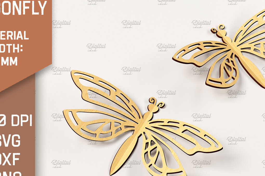 Intra απο ξύλο plywood 3mm-4mm πάχος Τρισδιάστατη Dragonfly. Dragonfly Δίασταση 30x20 cm INTRAFABR-86665308