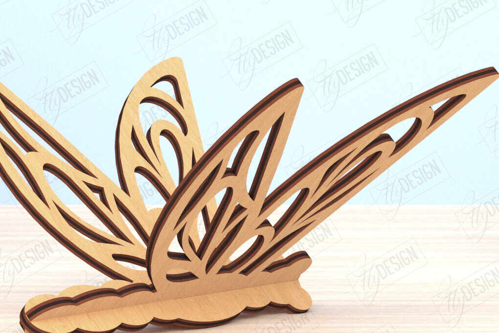 Intra απο ξύλο plywood 3mm-4mm πάχος 3D Dragonfly Cut  | Καλοκαιρινό σχέδιο Δίασταση 30x20 cm INTRAFABR-119898569
