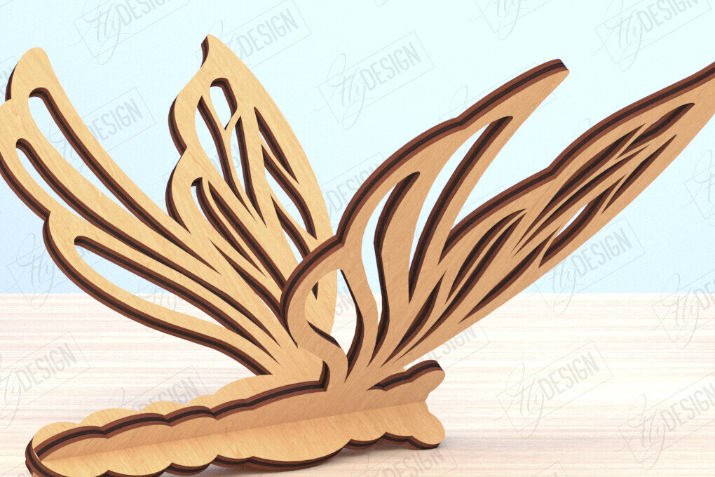 Intra απο ξύλο plywood 3mm-4mm πάχος 3D Dragonfly Cut  | Καλοκαιρινό σχέδιο Δίασταση 30x20 cm INTRAFABR-119898572