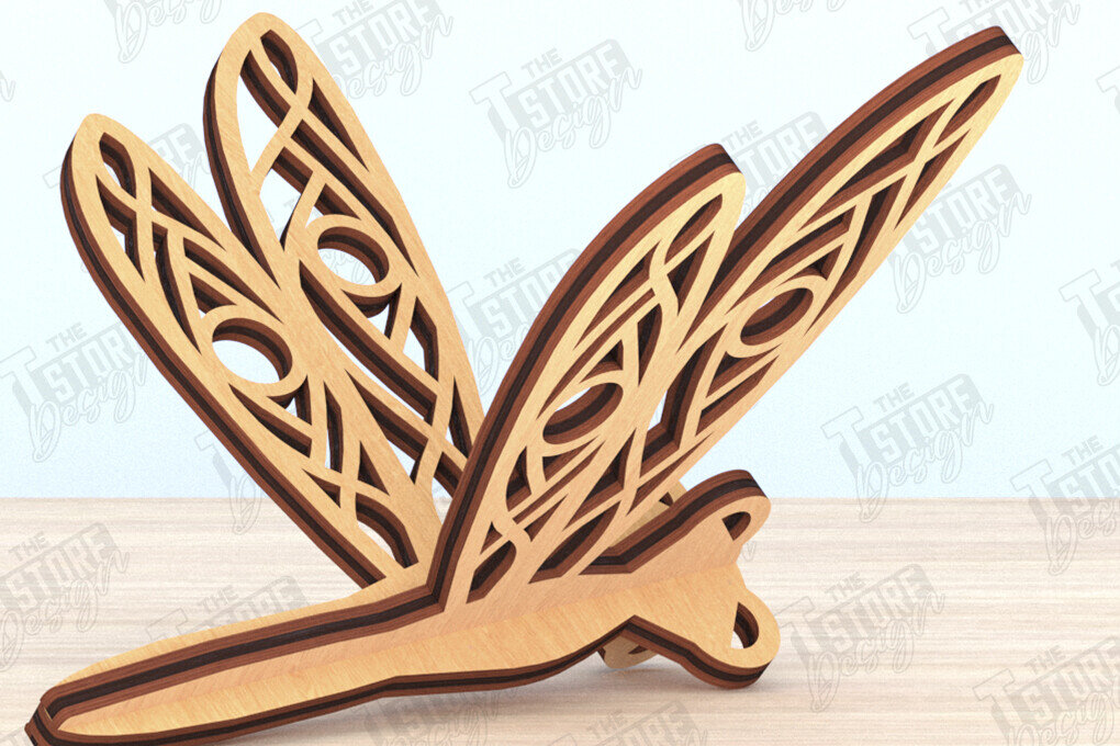 Intra απο ξύλο plywood 3mm-4mm πάχος 3D Dragonfly | Summer Design | CNC Δίασταση 30x20 cm INTRAFABR-119538422
