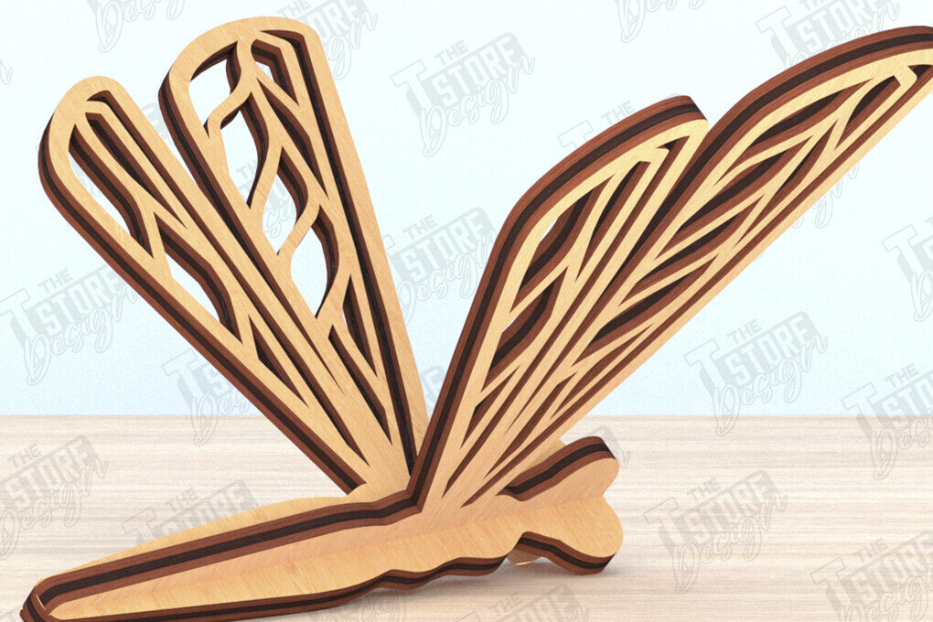 Intra απο ξύλο plywood 3mm-4mm πάχος 3D Dragonfly | Summer Design | CNC Δίασταση 30x20 cm INTRAFABR-119538428